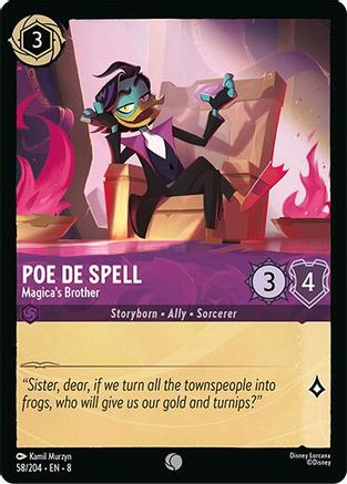(058/204)  Poe De Spell - Magica's Brother - Reign of Jafar  Normal