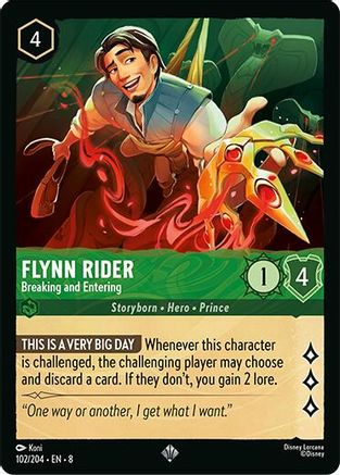 (102/204)  Flynn Rider - Breaking and Entering - Reign of Jafar  Cold Foil