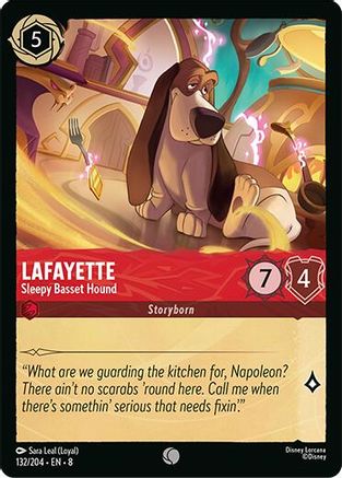 (132/204)  Lafayette - Sleepy Basset Hound - Reign of Jafar  Cold Foil
