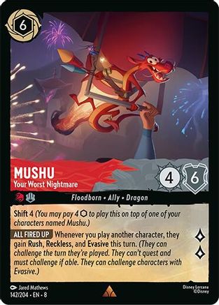 (142/204)  Mushu - Your Worst Nightmare - Reign of Jafar  Cold Foil