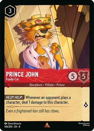 (146/204)  Prince John - Fraidy-Cat - Reign of Jafar  Cold Foil