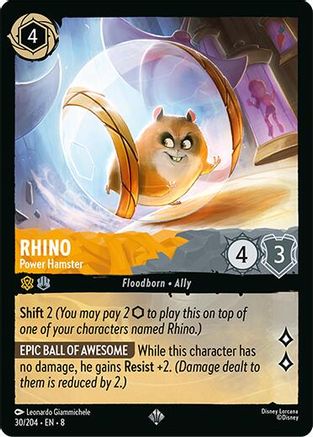 (030/204)  Rhino - Power Hamster - Reign of Jafar  Cold Foil