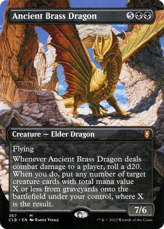 Ancient Brass Dragon  (Borderless)(CLB-367) - Commander Legends: Battle for Baldur's Gate Foil