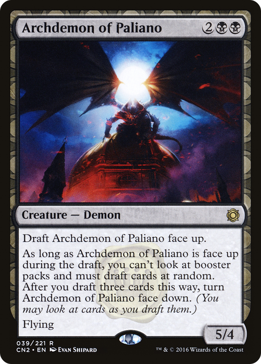Archdemon of Paliano (CN2-039) - Conspiracy: Take the Crown: (draft)
