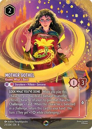 (211/204)  Mother Gothel - Knows What's Best (Enchanted) - Reign of Jafar  Holofoil