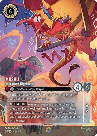 (218/204)  Mushu - Your Worst Nightmare (Enchanted) - Reign of Jafar  Holofoil