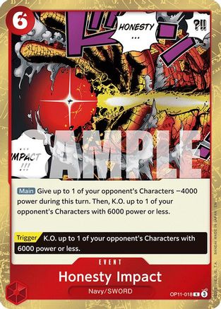 (OP11-018) Honesty Impact - A Fist of Divine Speed Foil