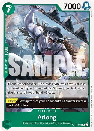 (OP11-023) Arlong - A Fist of Divine Speed Foil
