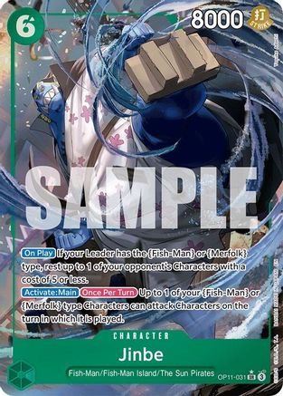 (OP11-031) Jinbe (031) (Alternate Art) - A Fist of Divine Speed Foil