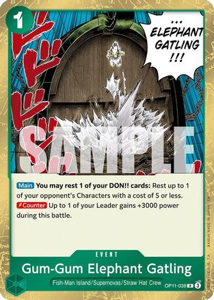 (OP11-038) Gum-Gum Elephant Gatling - A Fist of Divine Speed Foil
