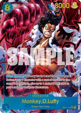 (OP11-118) Monkey.D.Luffy (118) (Alternate Art) - A Fist of Divine Speed Foil