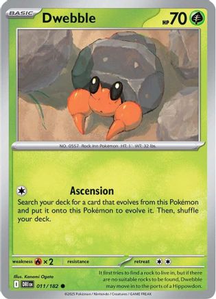 Dwebble 011 - SV10 Destined Rivals Reverse Holofoil - Common