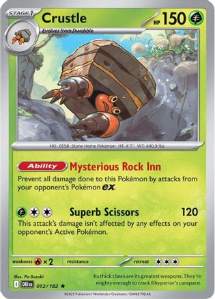 Crustle (12/182) - SV10 Destined Rivals Reverse Holofoil - Rare