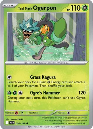 Teal Mask Ogerpon (26/182) - SV10 Destined Rivals  - Uncommon