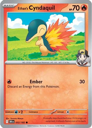 Ethan's Cyndaquil 032 - SV10 Destined Rivals Reverse Holofoil - Common
