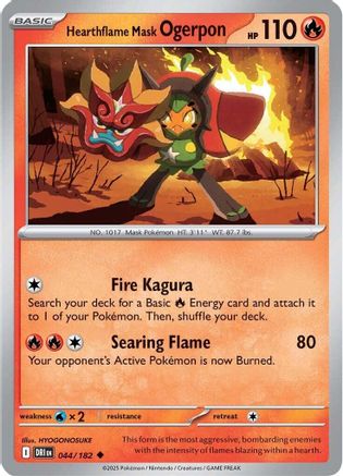 Hearthflame Mask Ogerpon (44/182) - SV10 Destined Rivals Reverse Holofoil - Uncommon