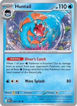 Huntail (55/182) - SV10 Destined Rivals Reverse Holofoil - Uncommon