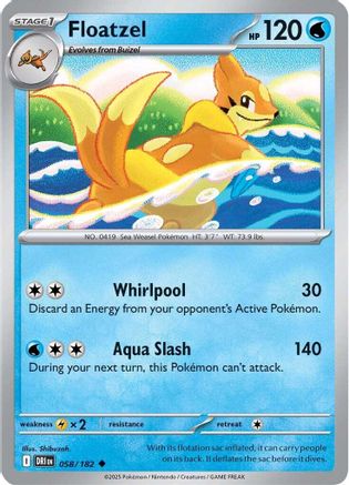 Floatzel (58/182) - SV10 Destined Rivals Reverse Holofoil - Uncommon
