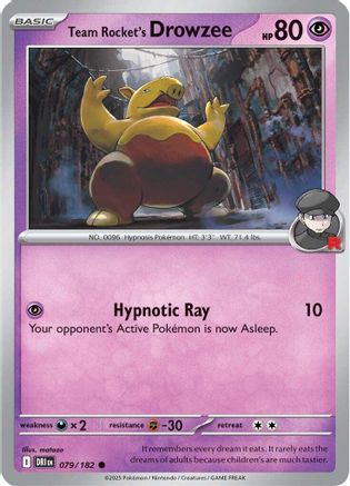 Team Rocket's Drowzee (79/182) - SV10 Destined Rivals  - Common