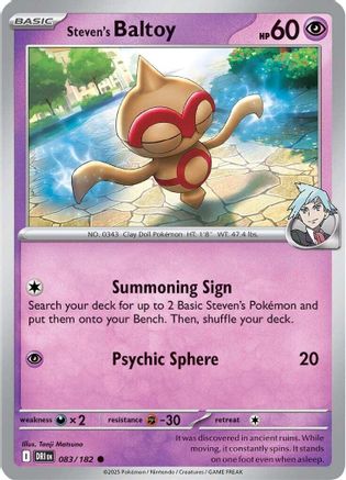 Steven's Baltoy (83/182) - SV10 Destined Rivals Reverse Holofoil - Common