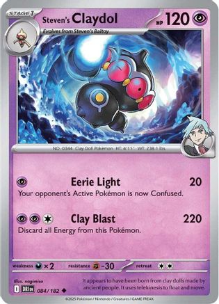 Steven's Claydol (84/182) - SV10 Destined Rivals Reverse Holofoil - Uncommon