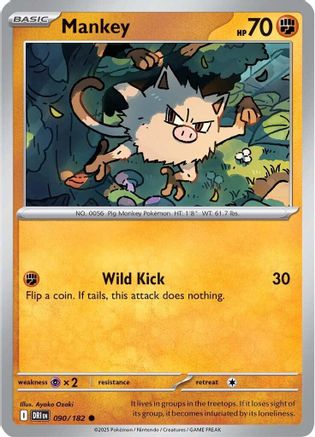 Mankey (90/182) - SV10 Destined Rivals  - Common