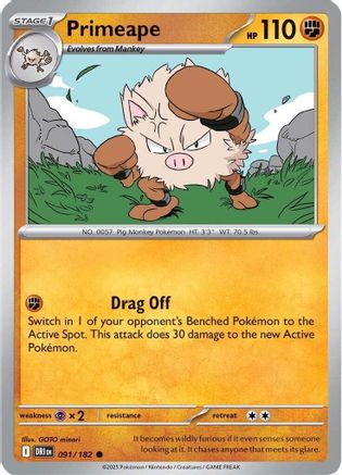 Primeape (91/182) - SV10 Destined Rivals  - Common