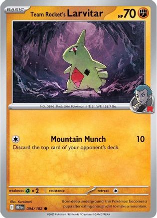 Team Rocket's Larvitar (94/182) - SV10 Destined Rivals  - Common