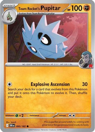 Team Rocket's Pupitar (95/182) - SV10 Destined Rivals  - Common