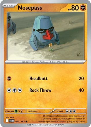 Nosepass (97/182) - SV10 Destined Rivals Reverse Holofoil - Common
