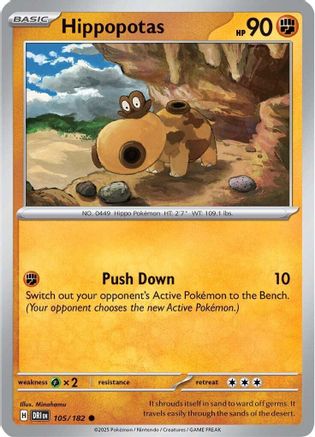 Hippopotas (105/182) - SV10 Destined Rivals  - Common