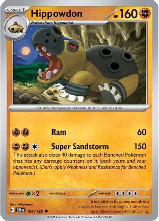 Hippowdon (106/182) - SV10 Destined Rivals Reverse Holofoil - Uncommon