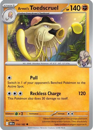 Arven's Toedscruel (110/182) - SV10 Destined Rivals Reverse Holofoil - Uncommon