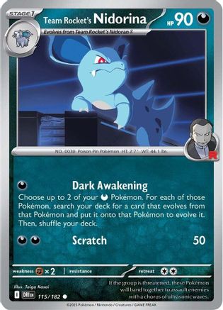 Team Rocket's Nidorina (115/182) - SV10 Destined Rivals  - Common