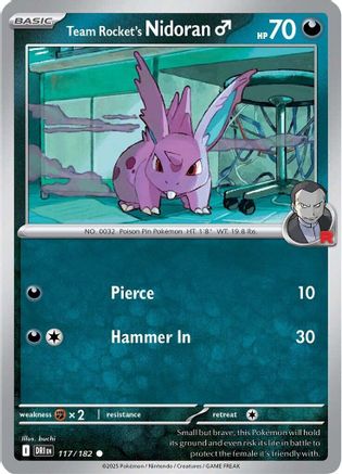 Team Rocket's Nidoran M (117/182) - SV10 Destined Rivals  - Common