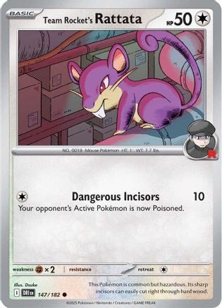 Team Rocket's Rattata (147/182) - SV10 Destined Rivals  - Common
