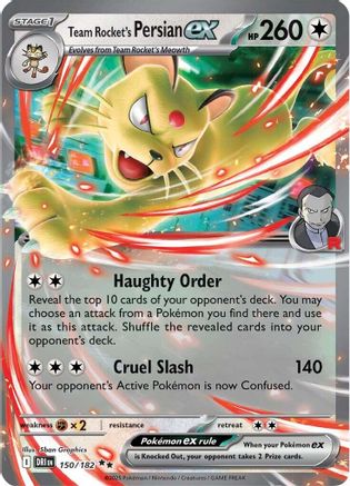 Team Rocket's Persian ex (150/182) - SV10 Destined Rivals Holofoil - Double Rare