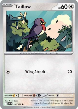 Taillow (156/182) - SV10 Destined Rivals Reverse Holofoil - Common