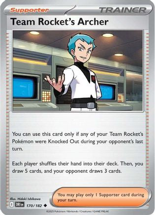 Team Rocket's Archer (170/182) - SV10 Destined Rivals Reverse Holofoil - Uncommon