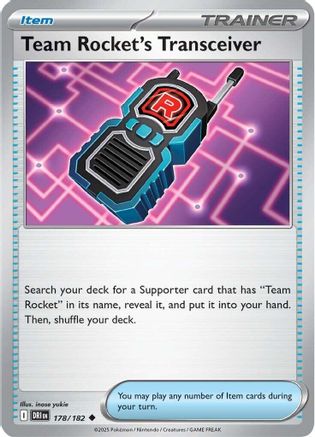 Team Rocket's Transceiver (178/182) - SV10 Destined Rivals  - Uncommon