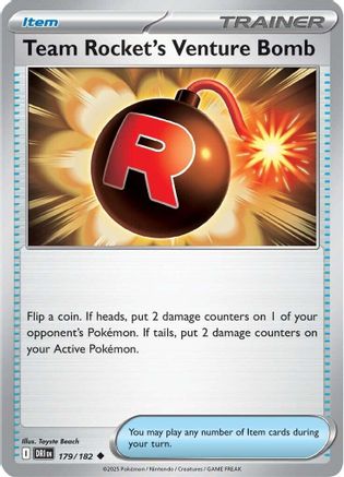 Team Rocket's Venture Bomb (179/182) - SV10 Destined Rivals Reverse Holofoil - Uncommon