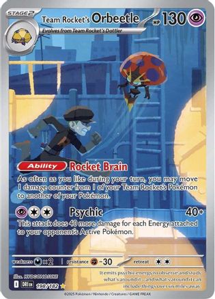 Team Rocket's Orbeetle (198/182) - SV10 Destined Rivals Holofoil - Illustration Rare
