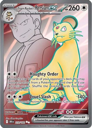 Team Rocket's Persian ex (219/182) - SV10 Destined Rivals Holofoil - Ultra Rare
