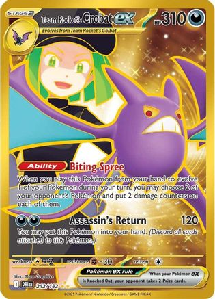 Team Rocket's Crobat ex (242/182) - SV10 Destined Rivals Holofoil - Hyper Rare