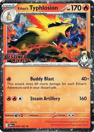 Ethan's Typhlosion (Prerelease) 034 - SV10 Destined Rivals Holofoil - Rare