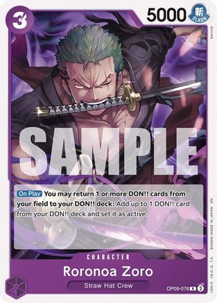 (OP09-076) Roronoa Zoro (Reprint) - Starter Deck 26: PURPLE/BLACK Monkey.D.Luffy Normal