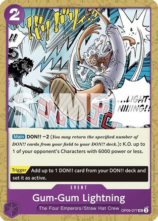 (OP09-077) Gum-Gum Lightning (Reprint) - Starter Deck 26: PURPLE/BLACK Monkey.D.Luffy - Normal