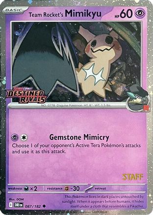 Team Rocket's Mimikyu (Prerelease) [Staff] (87) - Miscellaneous Cards & Products Holofoil - Uncommon