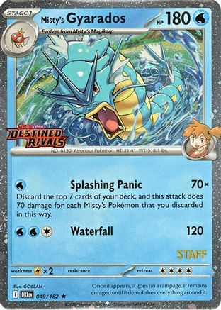 Misty's Gyarados (Prerelease) [Staff] (49) - Miscellaneous Cards & Products Holofoil - Rare