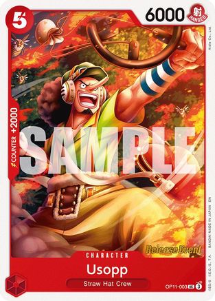 (OP11-003) Usopp - A Fist of Divine Speed Release Event Cards Normal